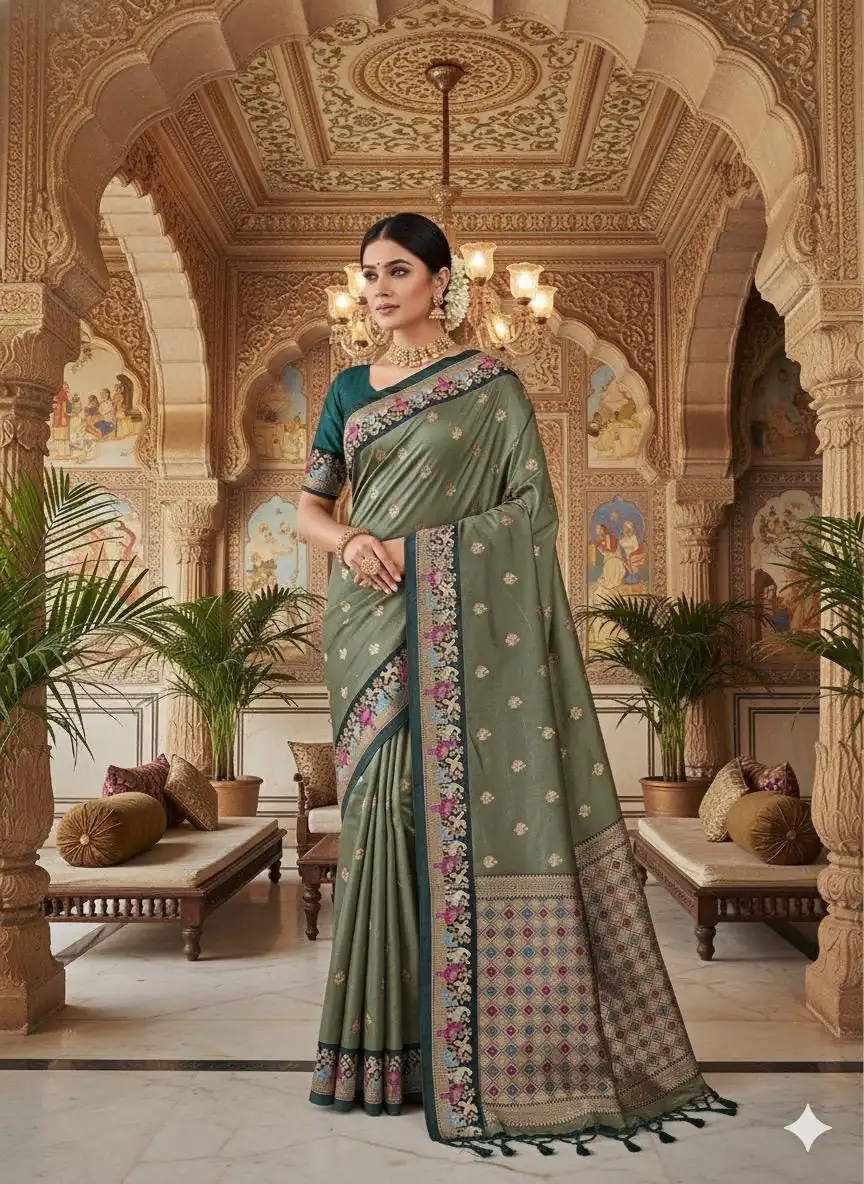 MS 545 Green Banarasi Silk Saree with Zari Work. Wedding, Party, Festive, Events, Now at just ₹1649. Delivery 4-6 Working Days. Shop now. | Creative Sarees, Embroidered Sarees, Bollywood Sarees, Designer Sarees, Ethnic Saree, Modern Digital sarees, Party Wear Sarees, Sarees