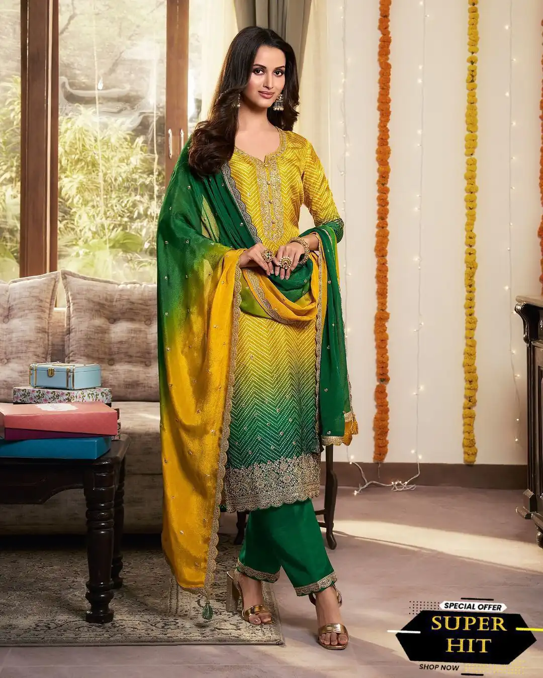 MF 1004 Green Chinoon Silk Salwar Suit with Embroidery Work. Available at ₹1749 only. Delivery 4-6 Working Days. Shop now. | Casual Suits, Jump Suits, Tops & Bottoms, Track Suits, Trendy Wear, Creative suits, Designer Suits, Palazzo Suits, Party Wear Suits, Patiala Suits, Salwar suit, Straight Suits