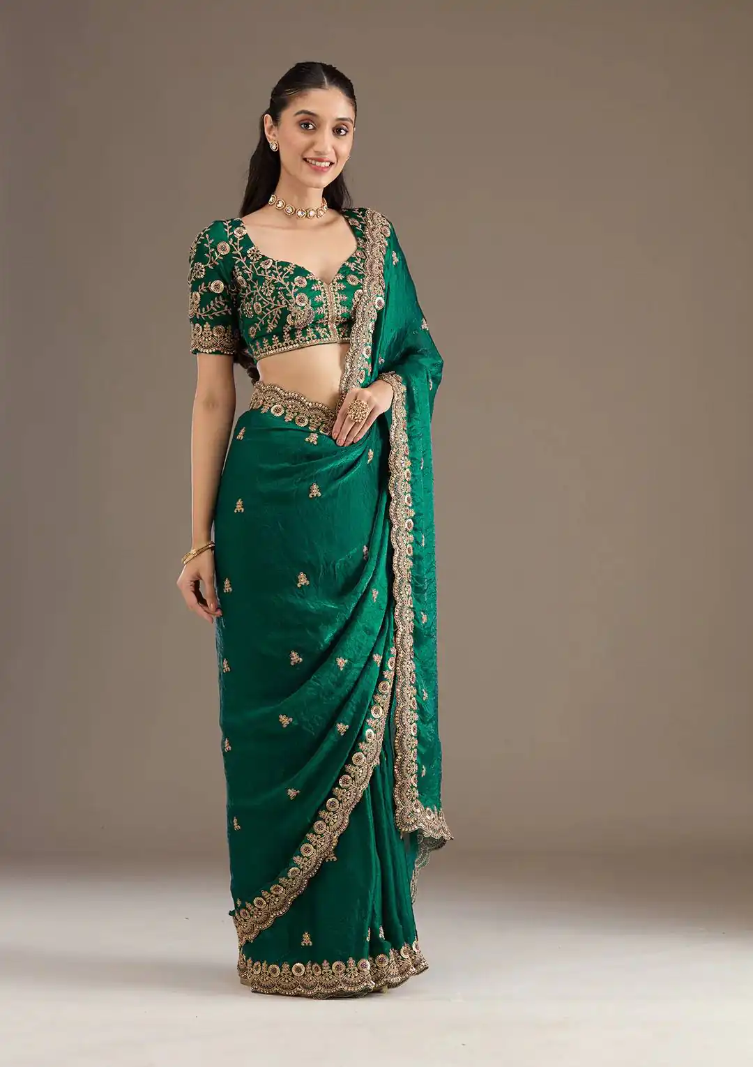 BT 434 Green Fandy Sattin Silk Saree with Zari Work. Wedding, Party, Festive, Events, Best Price ₹2049. Delivery 4-6 Working Days. Shop now. | Creative Sarees, Embroidered Sarees, Bollywood Sarees, Designer Sarees, Ethnic Saree, Modern Digital sarees, Party Wear Sarees, Sarees