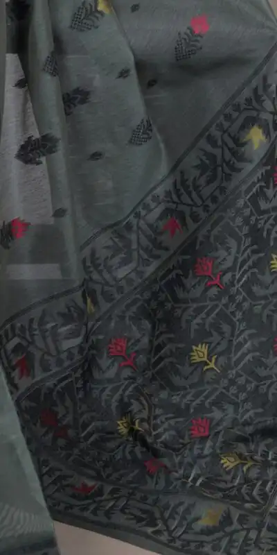 YNF 7415 Grey Poly Cotton Saree Perfect for Wedding, Party, Makar Sankranti, Temple Visit, Sangeet – . Introductory Price ₹1549. Delivery 4-6 Working | Creative Sarees, Embroidered Sarees, Bollywood Sarees, Designer Sarees, Ethnic Saree, Modern Digital sarees, Party Wear Sarees, Sarees