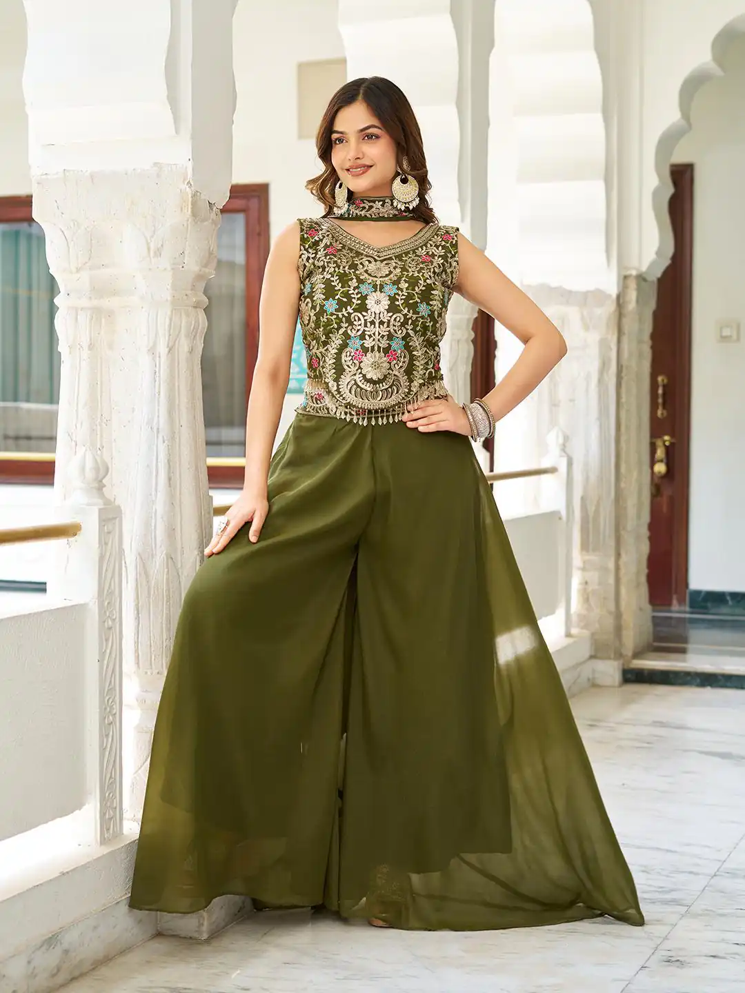 Ram 107 Mahendi in Color Star Georgette Embroidery Work Salwar Suit . Festive Deal ₹2099. Delivery 4-6 Working Days. Shop now. | Casual Suits, Jump Suits, Creative suits, Designer Suits, Palazzo Suits, Party Wear Suits, Patiala Suits, Salwar suit, Straight Suits