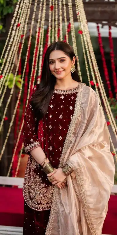 VLM 304 Maroon Viscos Velvet Salwar Suit Perfect for Wedding, Party, Festival Celebrations, Pooja, Ethnic Day – . Festive Deal ₹2399. Delivery 4-6 Wo | Casual Suits, Jump Suits, Tops & Bottoms, Track Suits, Trendy Wear, Creative suits, Designer Suits, Palazzo Suits, Party Wear Suits, Patiala Suits, Salwar suit, Straight Suits