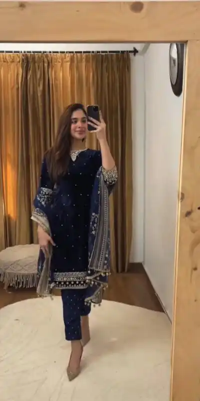 BE 410 Navy Blue Butterfly Net Salwar Suit with Lace Work & Embroidery Work. Grab it for ₹2099. Delivery 4-6 Working Days. Shop now. | Bollywood Lehenga, Creative Lehenga, Designer Lehenga, Embroidered Lehenga, Lehenga, Party Wear Lehenga