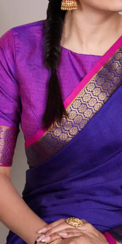 YNF 7408 Navy Blue Color Poly Cotton Saree With Zari Work. Wedding, Party, Festive, Events, Affordable Price ₹1399. Delivery 4-6 Working Days. Shop now. | Creative Sarees, Embroidered Sarees, Bollywood Sarees, Designer Sarees, Ethnic Saree, Modern Digital sarees, Party Wear Sarees, Sarees