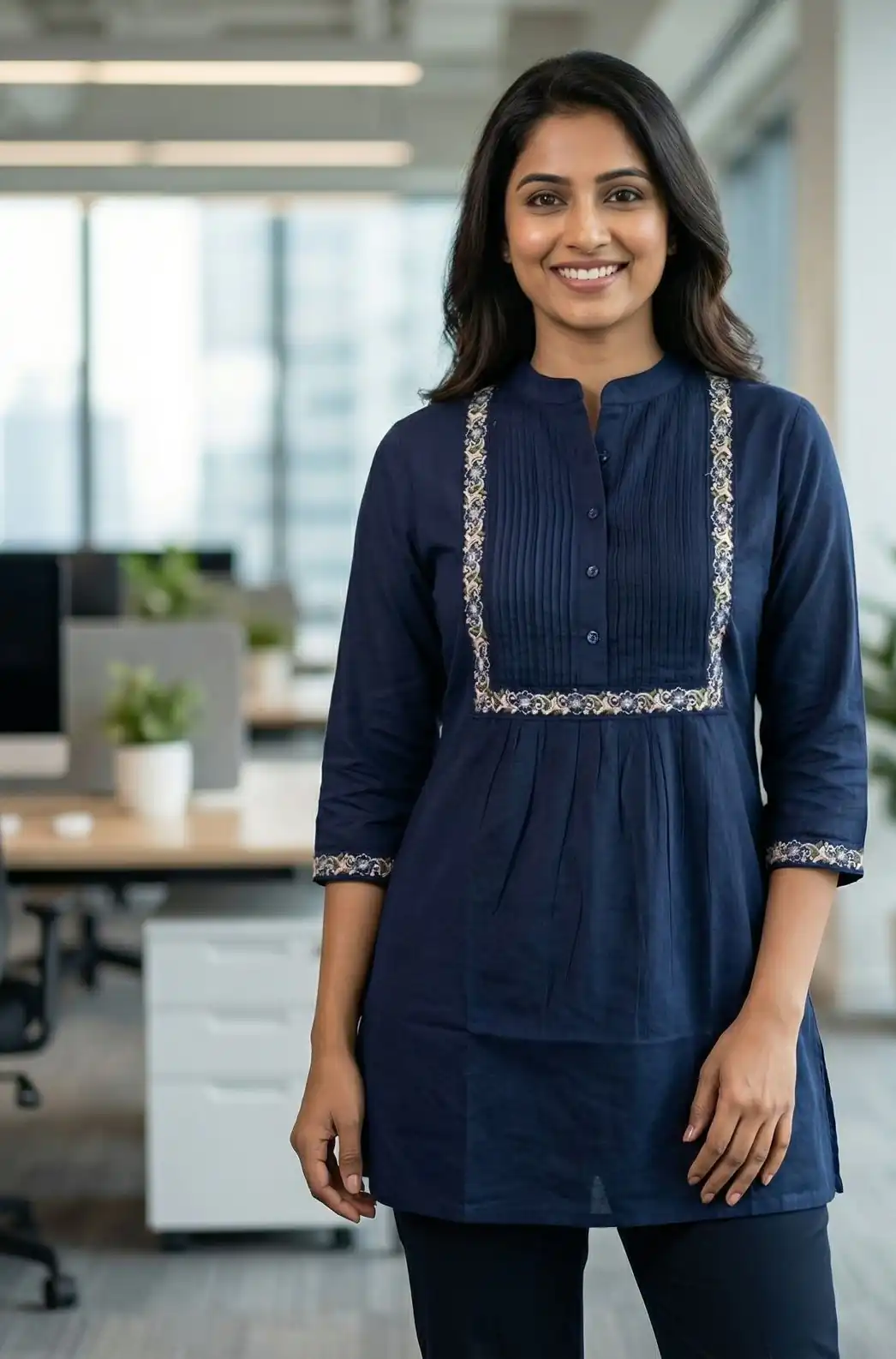 INLI Charmi vol 1 Navy Blue Color Rayon Kurti with malti Embroidery Work. Festive Deal ₹1349. Delivery 4-6 Working Days. Shop now. | Bollywood Kurti, Creative Kurtis, Designer Kurti, Kurti, Party Wear Kurti, Selfie Kurti