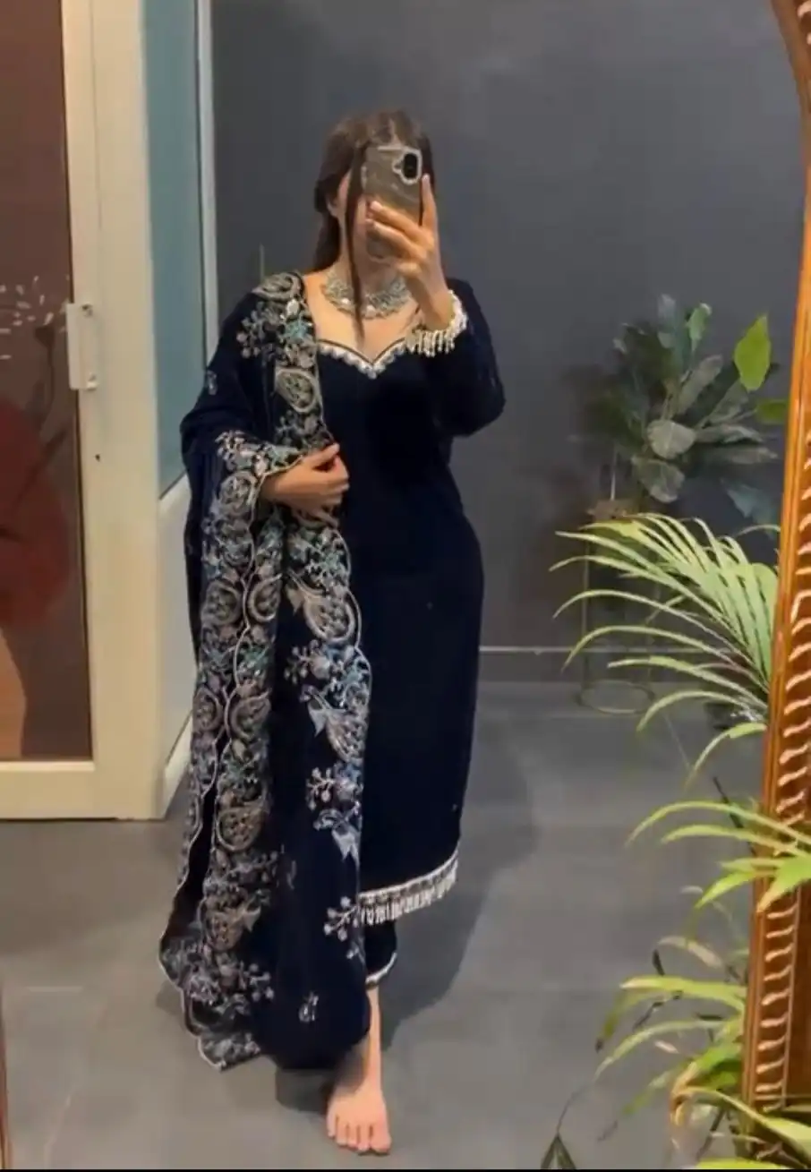 RTC 5935 Navy Blue in Viscose Velvet Lace Work Salwar Suit . Wedding, Party, Festive, Events, Get it for ₹2049. Delivery 4-6 Working Days. Shop now. | Casual Suits, Jump Suits, Tops & Bottoms, Track Suits, Trendy Wear, Creative suits, Designer Suits, Palazzo Suits, Party Wear Suits, Patiala Suits, Salwar suit, Straight Suits