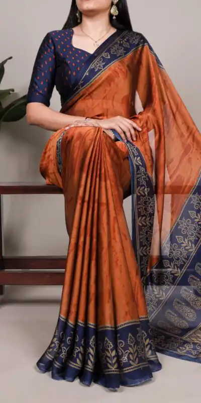 YNF 7103 Orange Rangoli Silk Saree Perfect for Wedding, Party, Karwa Chauth, Makar Sankranti, Baisakhi – . Available at ₹1449 only. Delivery 4-6 Work | Creative Sarees, Embroidered Sarees, Bollywood Sarees, Designer Sarees, Ethnic Saree, Modern Digital sarees, Party Wear Sarees, Sarees