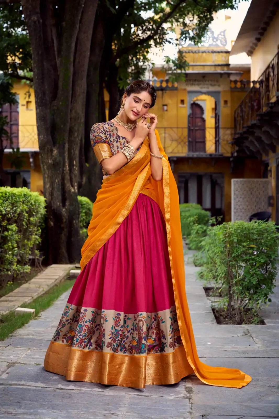 LNB 1244 Pink in Aastha Silk Lace Work & Zari Work Lehenga Choli. Grab it for ₹1349. Delivery 4-6 Working Days. Shop now. | Bollywood Lehenga, Creative Lehenga, Designer Lehenga, Embroidered Lehenga, Lehenga, Party Wear Lehenga