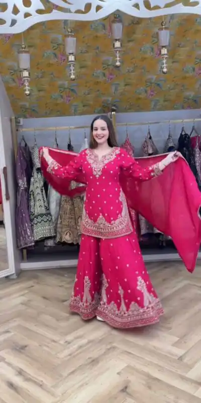 LG 2029 Pink Chinon Salwar Suit with Embroidery Work. Wedding, Party, Festive, Events, Special Price ₹2399. Delivery 4-6 Working Days. Shop now. | Casual Suits, Jump Suits, Tops & Bottoms, Track Suits, Trendy Wear, Creative suits, Designer Suits, Palazzo Suits, Party Wear Suits, Patiala Suits, Salwar suit, Straight Suits