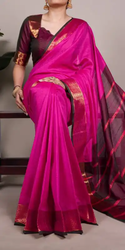 YNF 7408 Pink Color Poly Cotton Saree With Zari Work. Wedding, Party, Festive, Events, Affordable Price ₹1399. Delivery 4-6 Working Days. Shop now. | Creative Sarees, Embroidered Sarees, Bollywood Sarees, Designer Sarees, Ethnic Saree, Modern Digital sarees, Party Wear Sarees, Sarees