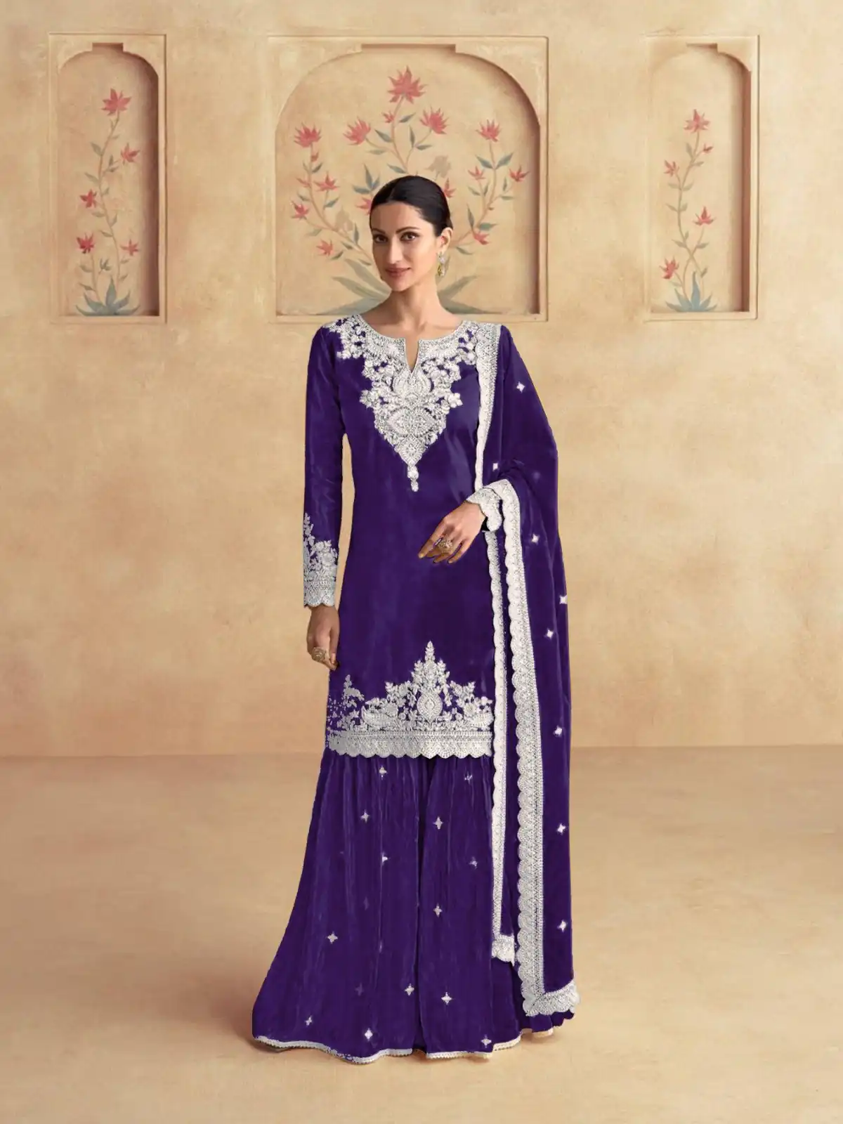 DS 3101 Purple Chinon Salwar Suit Perfect for Wedding, Party, Durga Puja, Pooja, Holi – . Festive Deal ₹2049. Delivery 4-6 Working Days. Shop now. | Casual Suits, Jump Suits, Tops & Bottoms, Track Suits, Trendy Wear, Creative suits, Designer Suits, Palazzo Suits, Party Wear Suits, Patiala Suits, Salwar suit, Straight Suits