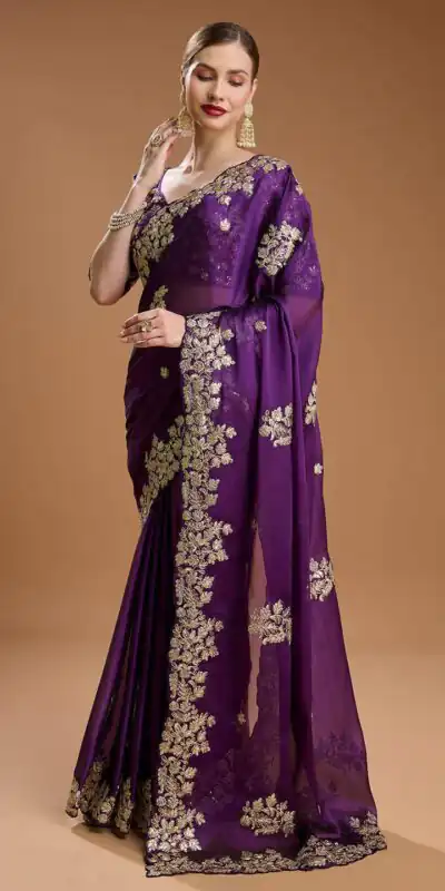 BT 1301 Purple Rangoli Silk Saree with Sequins Work & Embroidery Work. Now at just ₹1999. Delivery 4-6 Working Days. Shop now. | Creative Sarees, Embroidered Sarees, Bollywood Sarees, Designer Sarees, Ethnic Saree, Modern Digital sarees, Party Wear Sarees, Sarees