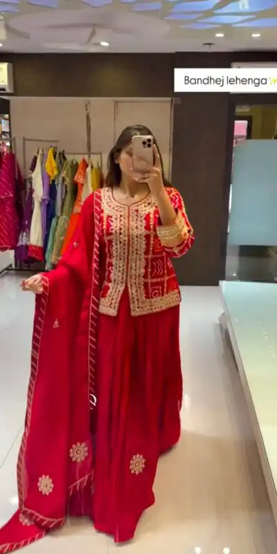 KF 1709 Red Chinon Lehenga Choli Perfect for Wedding, Party, Eid, Makar Sankranti, Reception – . Available at ₹2099 only. Delivery 4-6 Working Days. | Bollywood Lehenga, Creative Lehenga, Designer Lehenga, Embroidered Lehenga, Lehenga, Party Wear Lehenga