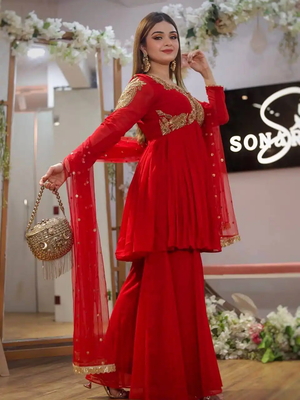 BT 5006 Red Fox Georgette Salwar Suit with Sequins Work & Embroidery Work. Best Price ₹1999. Delivery 4-6 Working Days. Shop now. | Casual Suits, Jump Suits, Tops & Bottoms, Track Suits, Trendy Wear, Creative suits, Designer Suits, Palazzo Suits, Party Wear Suits, Patiala Suits, Salwar suit, Straight Suits