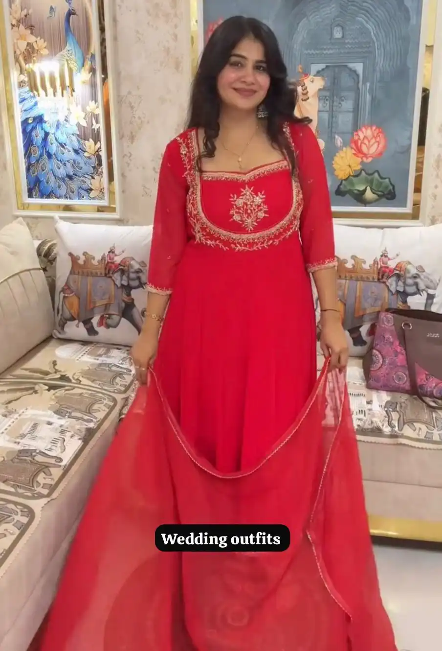 LG 2022 Red Georgette Salwar Suit with Lace Work & Embroidery Work. Exclusive Offer ₹1899. Delivery 4-6 Working Days. Shop now. | Casual Suits, Jump Suits, Tops & Bottoms, Track Suits, Trendy Wear, Creative suits, Designer Suits, Palazzo Suits, Party Wear Suits, Patiala Suits, Salwar suit, Straight Suits