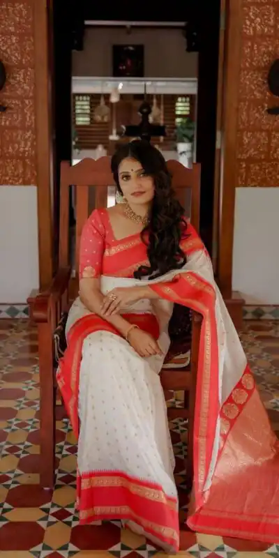 KPR 240 White in Color Soft Lichi Silk Lace Work & Lace Border Saree . Now at just ₹1449. Delivery 4-6 Working Days. Shop now. | Creative Sarees, Embroidered Sarees, Bollywood Sarees, Designer Sarees, Ethnic Saree, Modern Digital sarees, Party Wear Sarees, Sarees