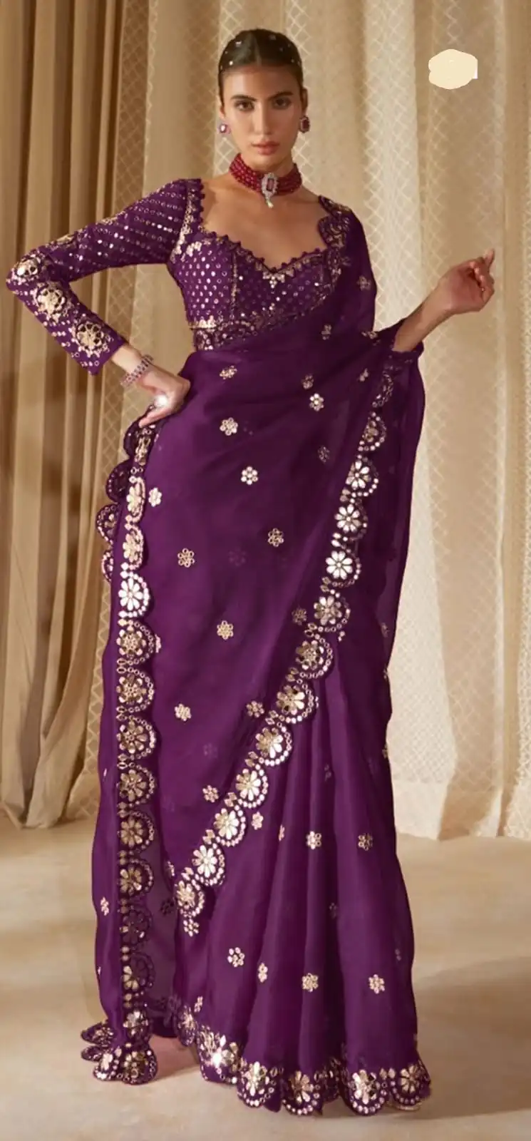 DF 3457 Wine Color Georgette Sequence Original Mirror Work Saree Casual, Wedding, Festive, Events . Expected Delivery  4-6 Working Days @2099/- only                                                                                | Creative Sarees, Embroidered Sarees, Bollywood Sarees, Designer Sarees, Ethnic Saree, Modern Digital sarees, Party Wear Sarees, Sarees