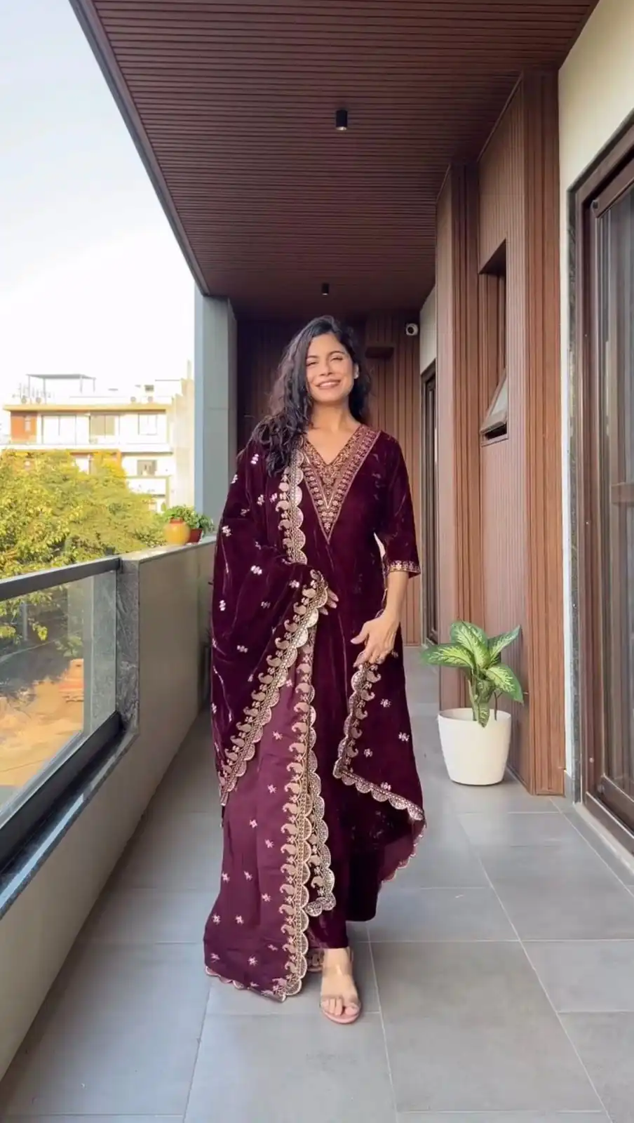 LG 2023 Wine Velvet Salwar Suit with Embroidery Work. Wedding, Party, Festive, Events Get it for ₹2029. Delivery 4-6 Working Days. Shop now. | Casual Suits, Jump Suits, Tops & Bottoms, Track Suits, Trendy Wear, Creative suits, Designer Suits, Palazzo Suits, Party Wear Suits, Patiala Suits, Salwar suit, Straight Suits