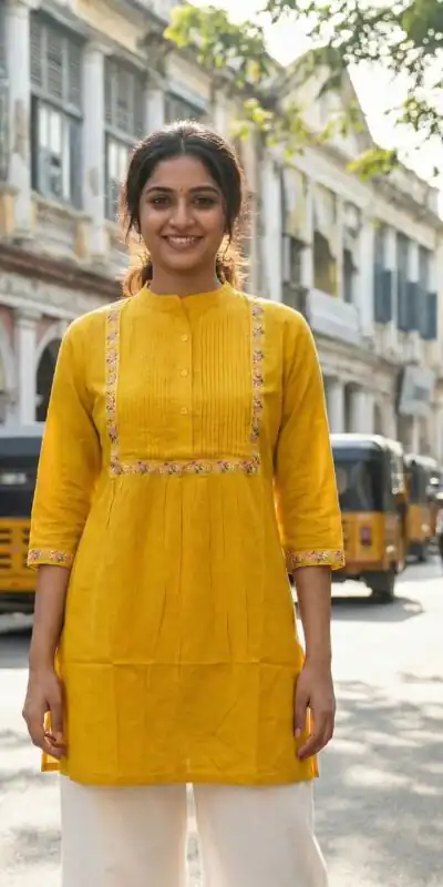 INLI Charmi vol 1 Yellow Color Rayon Kurti with malti Embroidery Work. Festive Deal ₹1349. Delivery 4-6 Working Days. Shop now. | Bollywood Kurti, Creative Kurtis, Designer Kurti, Kurti, Party Wear Kurti, Selfie Kurti