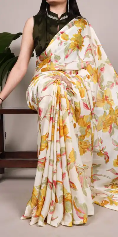 YNF 7008 Yellow Satin Silk Saree Perfect for Wedding, Party, Festival Celebrations, Temple Visit, Ethnic Day – . Affordable Price ₹1849. Delivery 4-6 | Creative Sarees, Embroidered Sarees, Bollywood Sarees, Designer Sarees, Ethnic Saree, Modern Digital sarees, Party Wear Sarees, Sarees