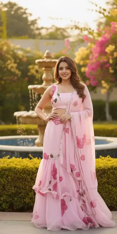 Baby Pink Premium Faux Georgette Saree BD 1805 Baby Pink with Digital Print. Now at just ₹2049. Delivery 4-6 Working Days. Shop now. | Creative Sarees, Embroidered Sarees, Bollywood Sarees, Designer Sarees, Ethnic Saree, Modern Digital sarees, Party Wear Sarees, Sarees