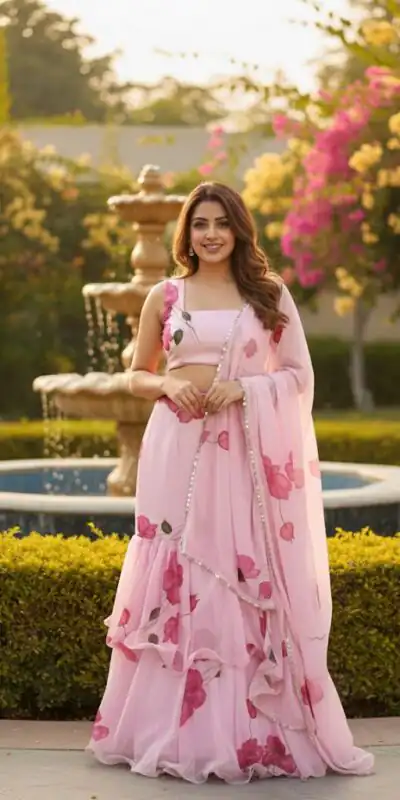Baby Pink Premium Faux Georgette Saree BD 1805 Baby Pink with Digital Print. Now at just ₹2049. Delivery 4-6 Working Days. Shop now. | Creative Sarees, Embroidered Sarees, Bollywood Sarees, Designer Sarees, Ethnic Saree, Modern Digital sarees, Party Wear Sarees, Sarees