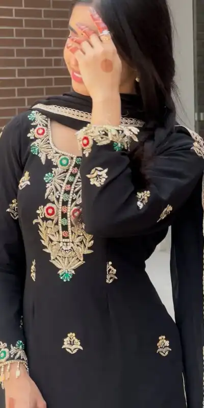 ZF 421 Black in Chinon Silk Lace Work & Embroidery Work Salwar Suit . Available at ₹1899 only. Delivery 4-6 Working Days. Shop now. | Casual Suits, Jump Suits, Tops & Bottoms, Track Suits, Trendy Wear, Creative suits, Designer Suits, Palazzo Suits, Party Wear Suits, Patiala Suits, Salwar suit, Straight Suits