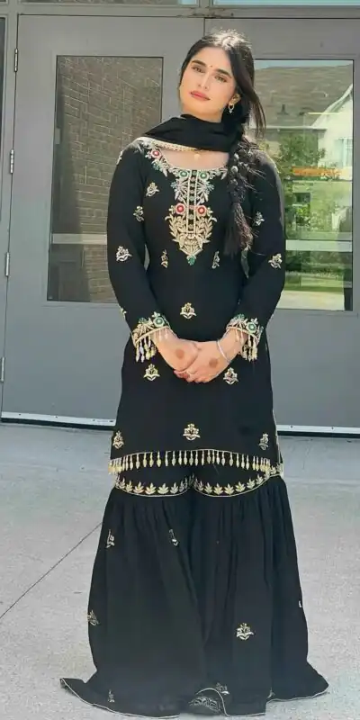 ZF 421 Black in Chinon Silk Lace Work & Embroidery Work Salwar Suit . Available at ₹1899 only. Delivery 4-6 Working Days. Shop now. | Casual Suits, Jump Suits, Tops & Bottoms, Track Suits, Trendy Wear, Creative suits, Designer Suits, Palazzo Suits, Party Wear Suits, Patiala Suits, Salwar suit, Straight Suits