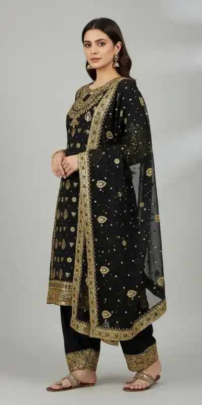 SRK 5231 Red Color Pure Chinnon Silk With Embroidery Sequence Work Salwar Suit Casual, Wedding, Party, Festive, Events Etc.4-6 Working Days@ 2699/-only | Casual Suits, Jump Suits, Creative suits, Designer Suits, Palazzo Suits, Party Wear Suits, Patiala Suits, Salwar suit, Straight Suits