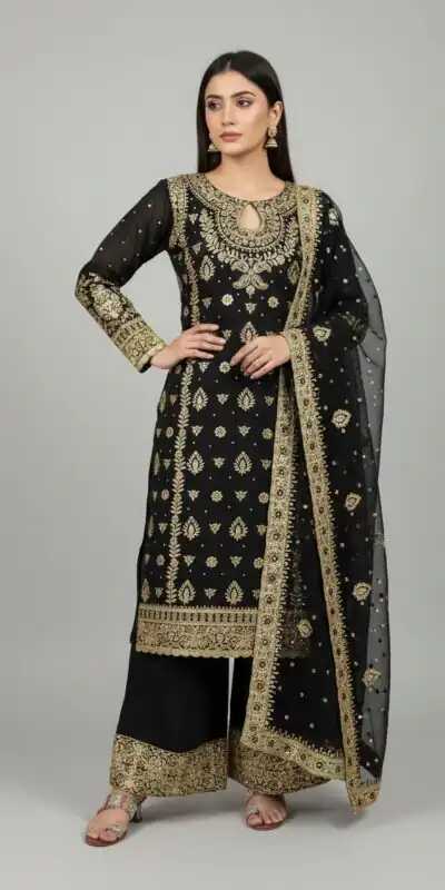 SRK 5231 Red Color Pure Chinnon Silk With Embroidery Sequence Work Salwar Suit Casual, Wedding, Party, Festive, Events Etc.4-6 Working Days@ 2699/-only | Casual Suits, Jump Suits, Creative suits, Designer Suits, Palazzo Suits, Party Wear Suits, Patiala Suits, Salwar suit, Straight Suits