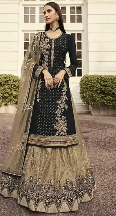 DS LT 7006 Black in Georgette Embroidery Work & Stone Work Lehenga Choli . Festive Deal ₹2549. Delivery 4-6 Working Days. Shop now. | Bollywood Lehenga, Creative Lehenga, Designer Lehenga, Embroidered Lehenga, Lehenga, Party Wear Lehenga