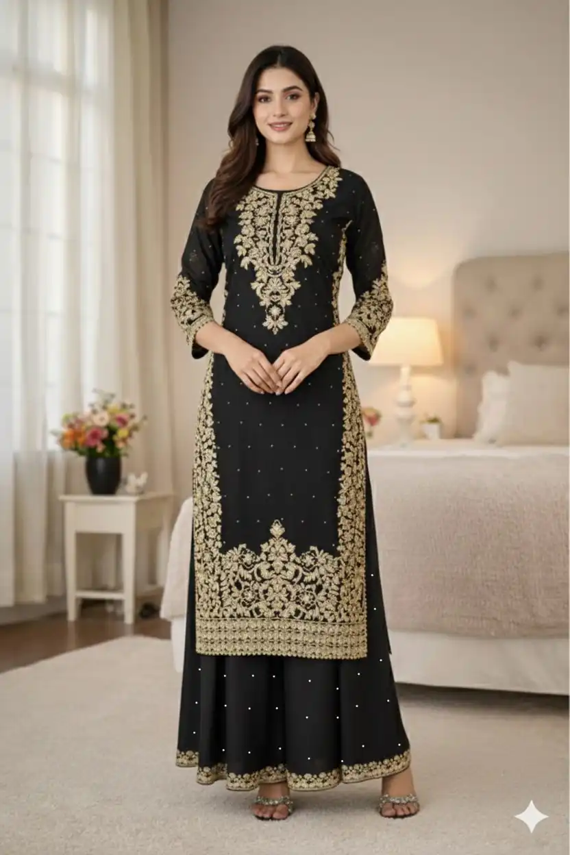 SSR 535 Black in Organza Silk Embroidery Work Salwar Suit . Available at ₹2399 only. Delivery 4-6 Working Days. Shop now. | Casual Suits, Jump Suits, Tops & Bottoms, Track Suits, Trendy Wear, Creative suits, Designer Suits, Palazzo Suits, Party Wear Suits, Patiala Suits, Salwar suit, Straight Suits