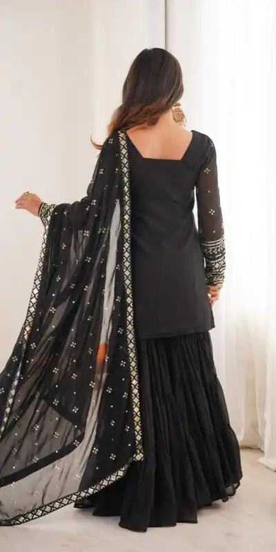 SRK 5317 Black Georgette Salwar Suit with Embroidery Work. Wedding, Party, Festive Best Price ₹2399. Delivery 4-6 Working Days. Shop now. | Casual Suits, Jump Suits, Tops & Bottoms, Track Suits, Trendy Wear, Creative suits, Designer Suits, Palazzo Suits, Party Wear Suits, Patiala Suits, Salwar suit, Straight Suits