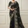 JR 656 Black Soft Organza Silk Saree Perfect for Wedding, Party, Durga Puja, Baisakhi, Temple Visit – . Affordable Price ₹1799. Delivery 4-6 Working D | Creative Sarees, Embroidered Sarees, Bollywood Sarees, Designer Sarees, Ethnic Saree, Modern Digital sarees, Party Wear Sarees, Sarees