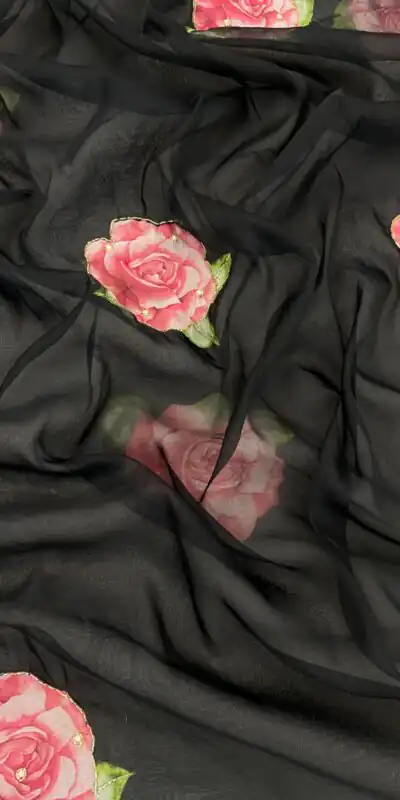 BT 412 Black TB Organza Saree with Digital Print. Wedding, Party, Festive, Events, Navratri Garba, Special Price ₹1649. Delivery 4-6 Working Days. Shop now. | Creative Sarees, Embroidered Sarees, Bollywood Sarees, Designer Sarees, Ethnic Saree, Modern Digital sarees, Party Wear Sarees, Sarees