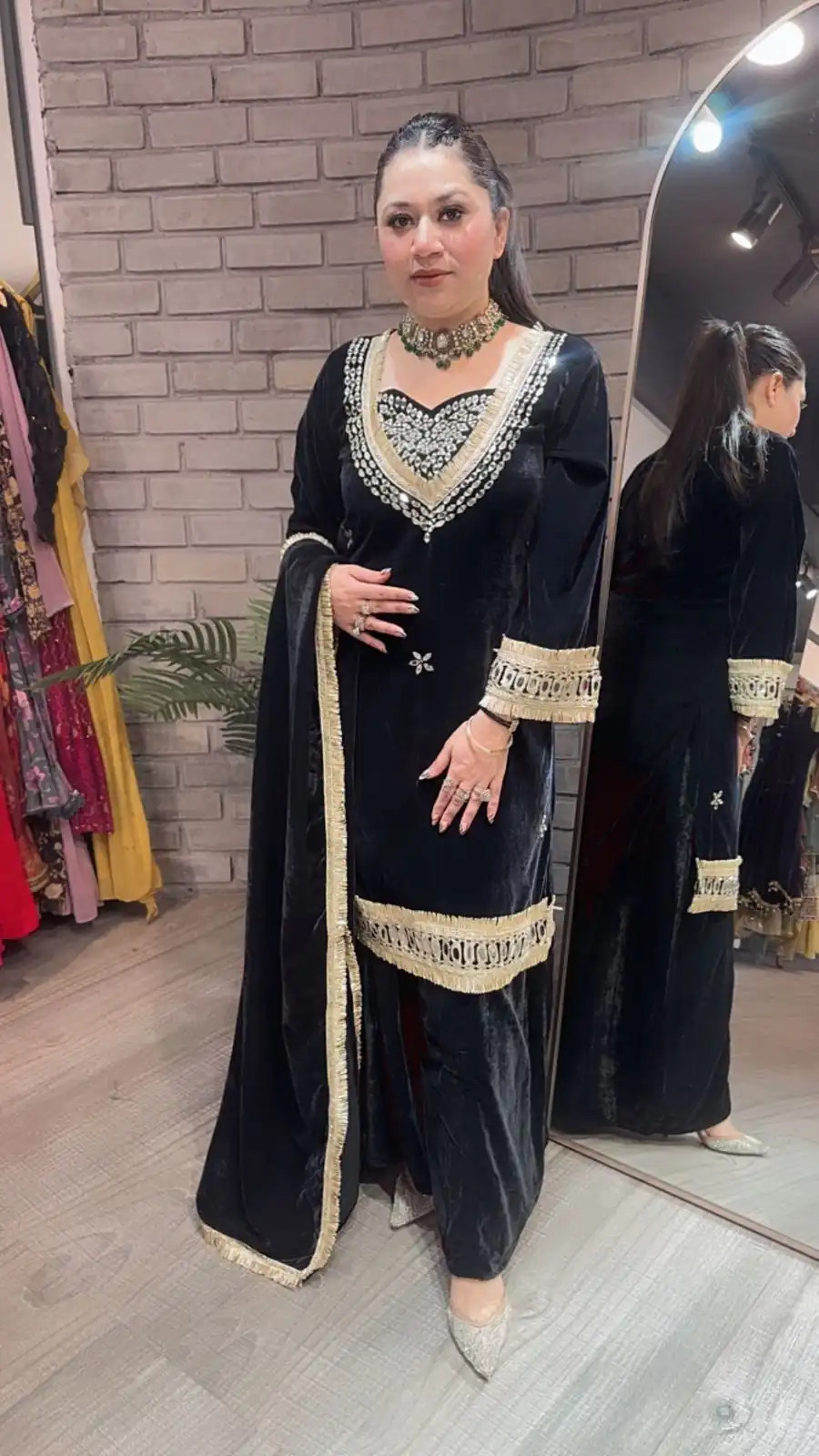 LG 2044 Black in Velvet Mirror Work & Embroidery Work Salwar Suit . Best Price ₹2599. Delivery 4-6 Working Days. Shop now. | Casual Suits, Jump Suits, Tops & Bottoms, Track Suits, Trendy Wear, Creative suits, Designer Suits, Palazzo Suits, Party Wear Suits, Patiala Suits, Salwar suit, Straight Suits