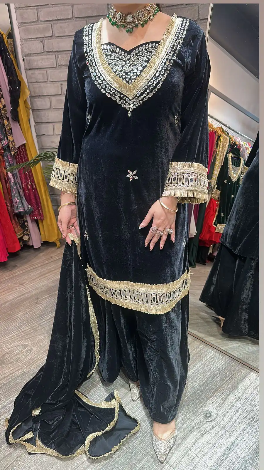 LG 2044 Black in Velvet Mirror Work & Embroidery Work Salwar Suit . Best Price ₹2599. Delivery 4-6 Working Days. Shop now. | Casual Suits, Jump Suits, Tops & Bottoms, Track Suits, Trendy Wear, Creative suits, Designer Suits, Palazzo Suits, Party Wear Suits, Patiala Suits, Salwar suit, Straight Suits