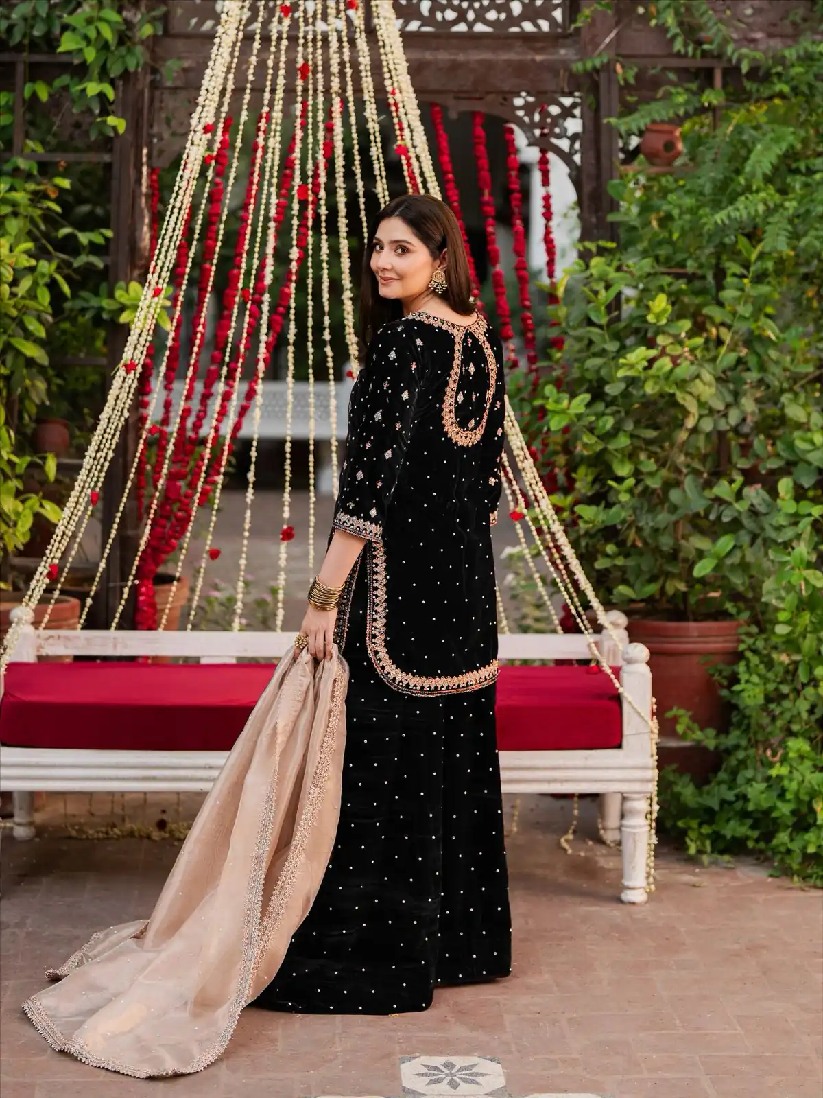 KD 1536 Black Viscose Velvet Thread Sequence Work Salwar Suit Wedding, Party, Festive, Events, Special Price ₹2399. Delivery 4-6 Working Days. Shop now. | Casual Suits, Jump Suits, Tops & Bottoms, Track Suits, Trendy Wear, Creative suits, Designer Suits, Palazzo Suits, Party Wear Suits, Patiala Suits, Salwar suit, Straight Suits