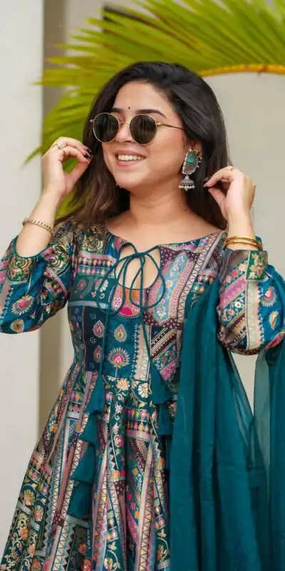 GAC 5001 Blue Color Chinnon Salwar Suit with Lace Border & Lace Work. Best Price ₹1799. Delivery 4-6 Working Days. Shop now. | Casual Suits, Jump Suits, Tops & Bottoms, Track Suits, Trendy Wear, Creative suits, Designer Suits, Palazzo Suits, Party Wear Suits, Patiala Suits, Salwar suit, Straight Suits