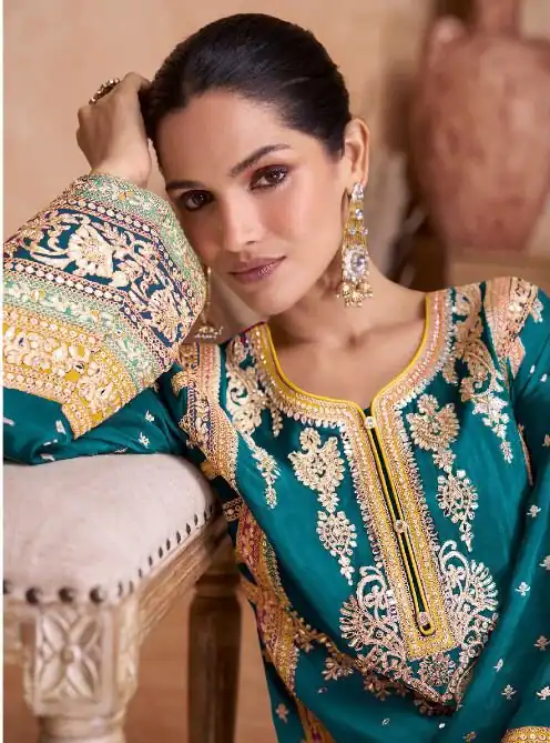 DS Ashirvad 7406 Blue in Color Chinon Embroidery Work Salwar Suit . Special Price ₹2449. Delivery 4-6 Working Days. Shop now. | Casual Suits, Jump Suits, Tops & Bottoms, Track Suits, Trendy Wear, Creative suits, Designer Suits, Palazzo Suits, Party Wear Suits, Patiala Suits, Salwar suit, Straight Suits