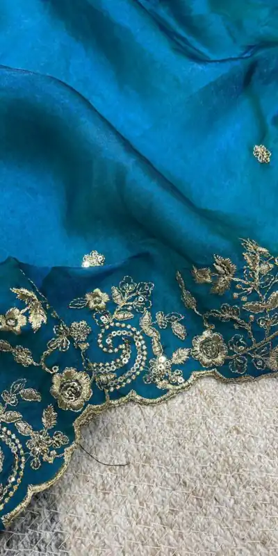 BT 3151 Blue Fandy Satin Silk Saree with Sequins Work & Embroidery Work. Get it for ₹1949. Delivery 4-6 Working Days. Shop now. | Creative Sarees, Embroidered Sarees, Bollywood Sarees, Designer Sarees, Ethnic Saree, Modern Digital sarees, Party Wear Sarees, Sarees
