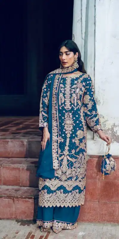 ZF 433 Blue Faux Georgette Salwar Suit Perfect for Wedding, Party, Anniversary, Ethnic Day, Raksha Bandhan – . Introductory Price ₹2149. Delivery 4-6 Wor | Casual Suits, Jump Suits, Tops & Bottoms, Track Suits, Trendy Wear, Creative suits, Designer Suits, Palazzo Suits, Party Wear Suits, Patiala Suits, Salwar suit, Straight Suits