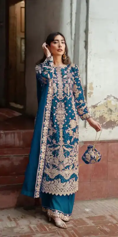 ZF 433 Blue Faux Georgette Salwar Suit Perfect for Wedding, Party, Anniversary, Ethnic Day, Raksha Bandhan – . Introductory Price ₹2149. Delivery 4-6 Wor | Casual Suits, Jump Suits, Tops & Bottoms, Track Suits, Trendy Wear, Creative suits, Designer Suits, Palazzo Suits, Party Wear Suits, Patiala Suits, Salwar suit, Straight Suits