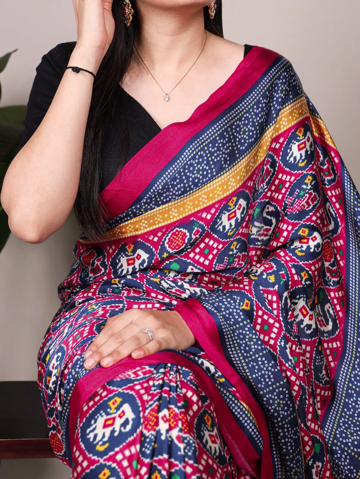 YNF 7801 Blue Gaji Silk Saree with Patola Print. Wedding, Party, Festive, Events, Best Price ₹2999. Delivery 4-6 Working Days. Shop now. | Creative Sarees, Embroidered Sarees, Bollywood Sarees, Designer Sarees, Ethnic Saree, Modern Digital sarees, Party Wear Sarees, Sarees