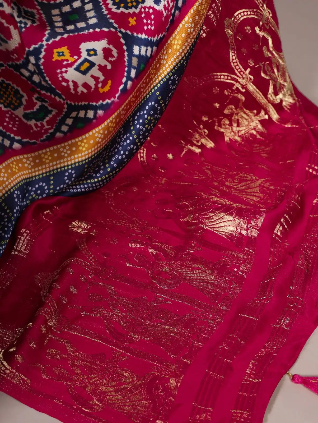 YNF 7801 Blue Gaji Silk Saree with Patola Print. Wedding, Party, Festive, Events, Best Price ₹2999. Delivery 4-6 Working Days. Shop now. | Creative Sarees, Embroidered Sarees, Bollywood Sarees, Designer Sarees, Ethnic Saree, Modern Digital sarees, Party Wear Sarees, Sarees