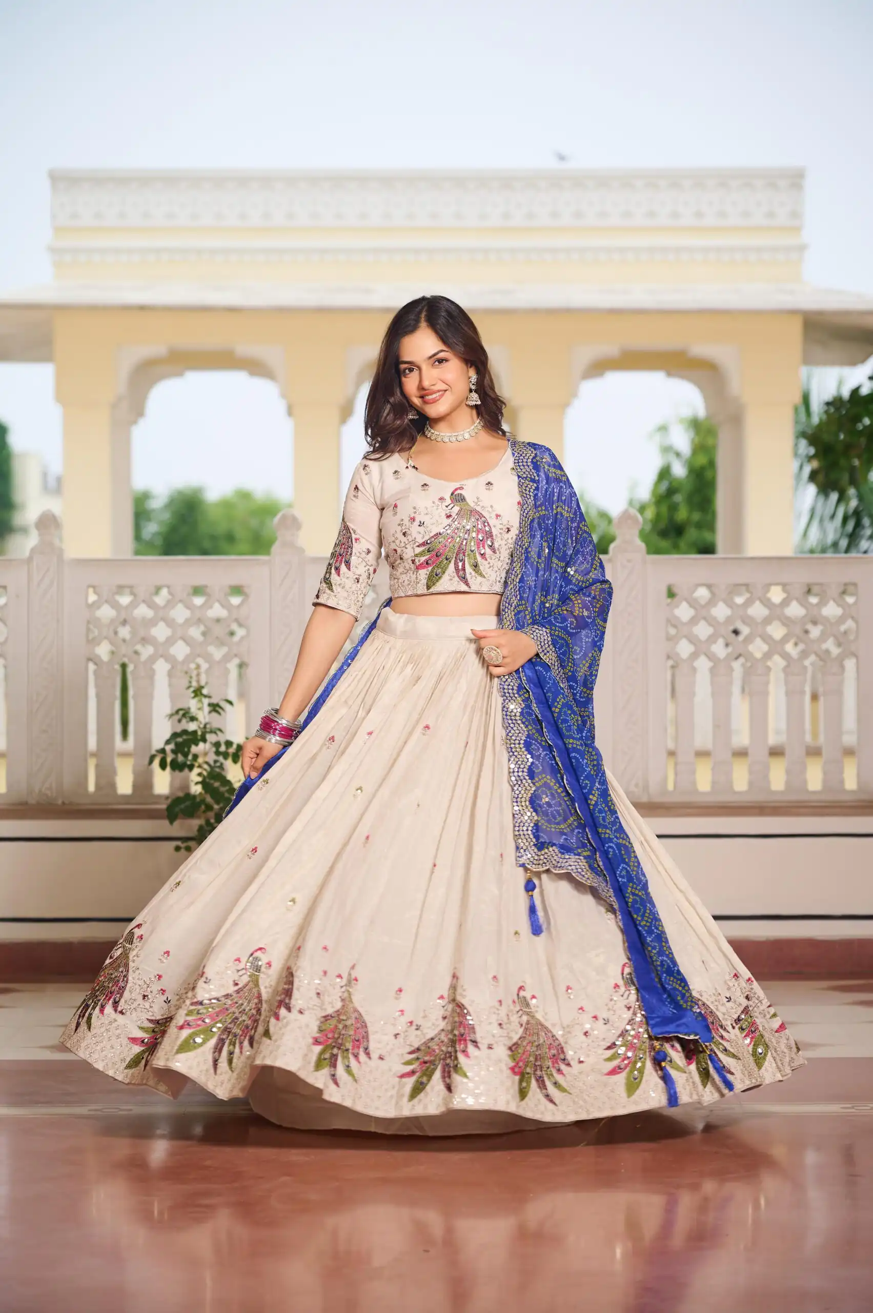 Ram 102 Blue Color Pure Tissue silk Lehenga Choli with Embroidery Work. Grab it for ₹3249. Delivery 4-6 Working Days. Shop now. | Bollywood Lehenga, Creative Lehenga, Designer Lehenga, Embroidered Lehenga, Lehenga, Party Wear Lehenga