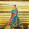 Blue Rayon Cotton Kalamkari Printed Lehenga Choli