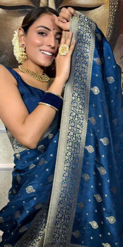 KPR 210 Blue Soft Lichi Silk Saree with Lace Work & Lace Border. Special Price ₹1399. Delivery 4-6 Working Days. Shop now. | Creative Sarees, Embroidered Sarees, Bollywood Sarees, Designer Sarees, Ethnic Saree, Modern Digital sarees, Party Wear Sarees, Sarees