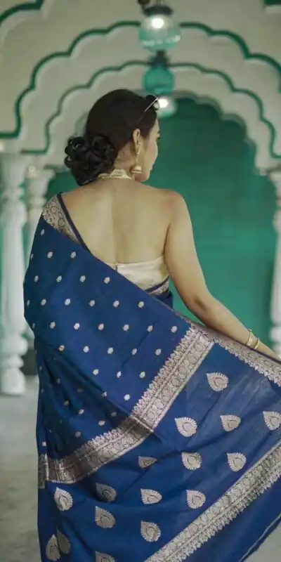 KP 6040 Blue Soft Lilan Slab Saree with Weaving Work Designer Work. Festive Deal ₹1399. Delivery 4-6 Working Days. Shop now. | Creative Sarees, Embroidered Sarees, Bollywood Sarees, Designer Sarees, Ethnic Saree, Modern Digital sarees, Party Wear Sarees, Sarees