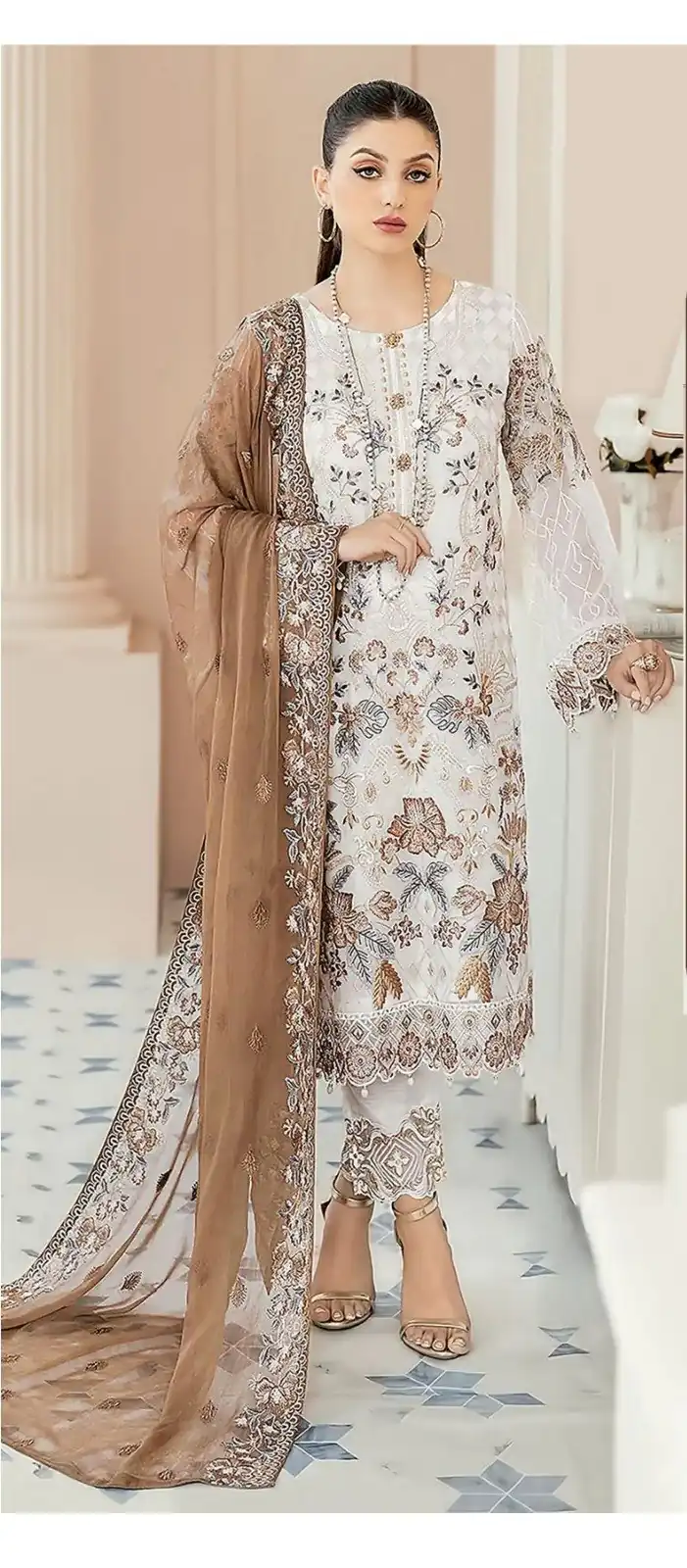 DS SF 123 Brown Georgette Salwar Suit Perfect for Wedding, Party, Family Gatherings, Lohri, Mehendi – . Now at just ₹1949. Delivery 4-6 Working Days. | Casual Suits, Jump Suits, Tops & Bottoms, Track Suits, Trendy Wear, Creative suits, Designer Suits, Palazzo Suits, Party Wear Suits, Patiala Suits, Salwar suit, Straight Suits